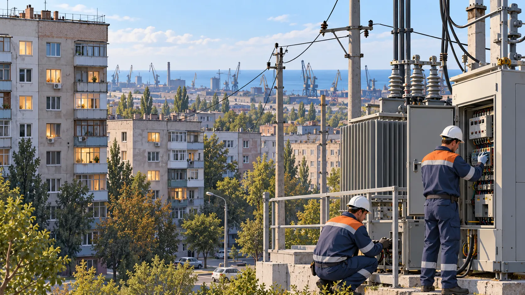 Поэтапное восстановление электроснабжения в Мариуполе после аварийного отключения